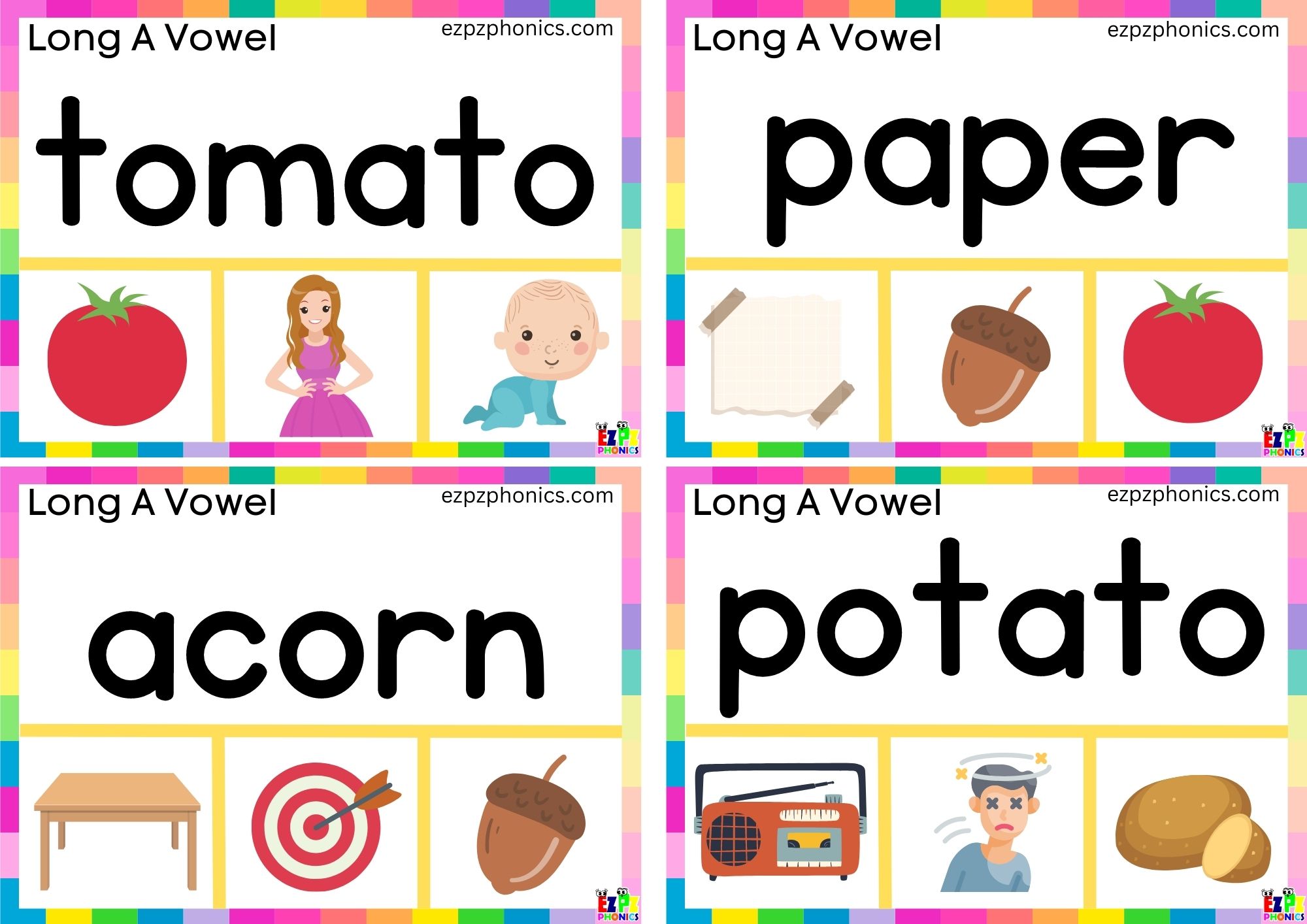 Read the word and clip the correct image Clip cards for a words long a vowel group 2